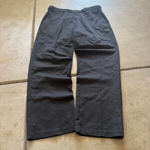 36x32 Black Straight Wide Leg Baggy Pleated Dress Pants Y2K Grunge 2000s Vintage